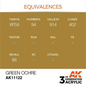 AK Interactive 3rd Gen Green Ocher 17ml - Hobby Heaven