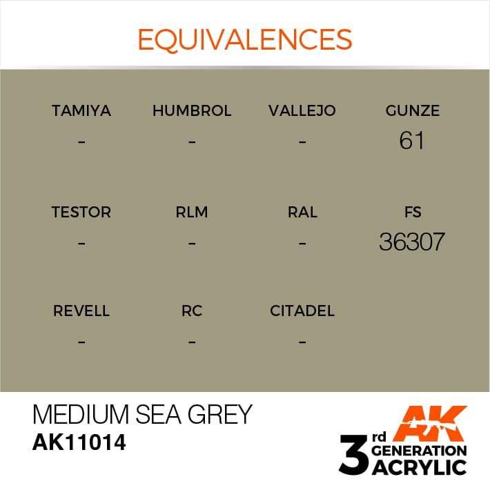 AK Interactive 3rd Gen Medium Sea Grey 17ml - Hobby Heaven