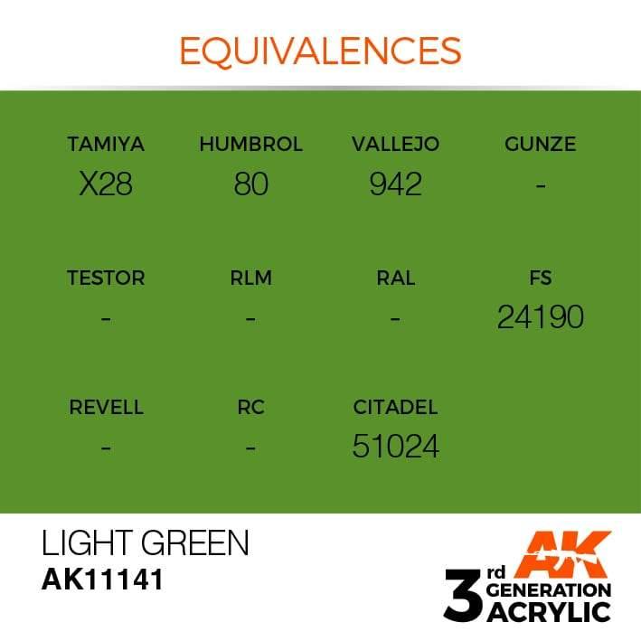 AK Interactive 3rd Gen Light Green 17ml - Hobby Heaven