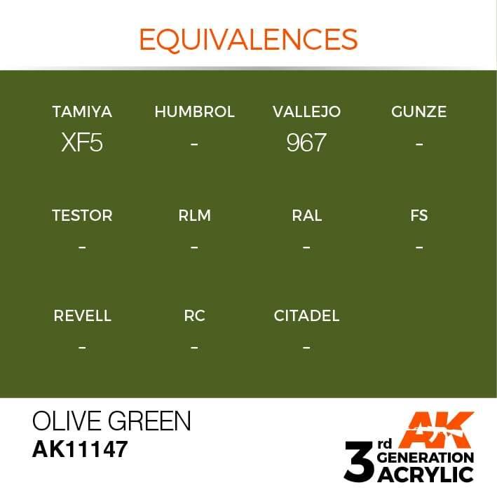 AK Interactive 3rd Gen Olive Green 17ml - Hobby Heaven