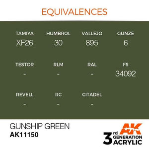 AK Interactive 3rd Gen Gunship Green 17ml - Hobby Heaven