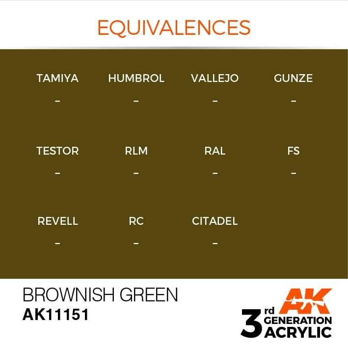 AK Interactive 3rd Gen Brownish Green 17ml - Hobby Heaven