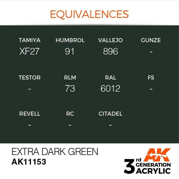 AK Interactive 3rd Gen Extra Dark Green 17ml - Hobby Heaven