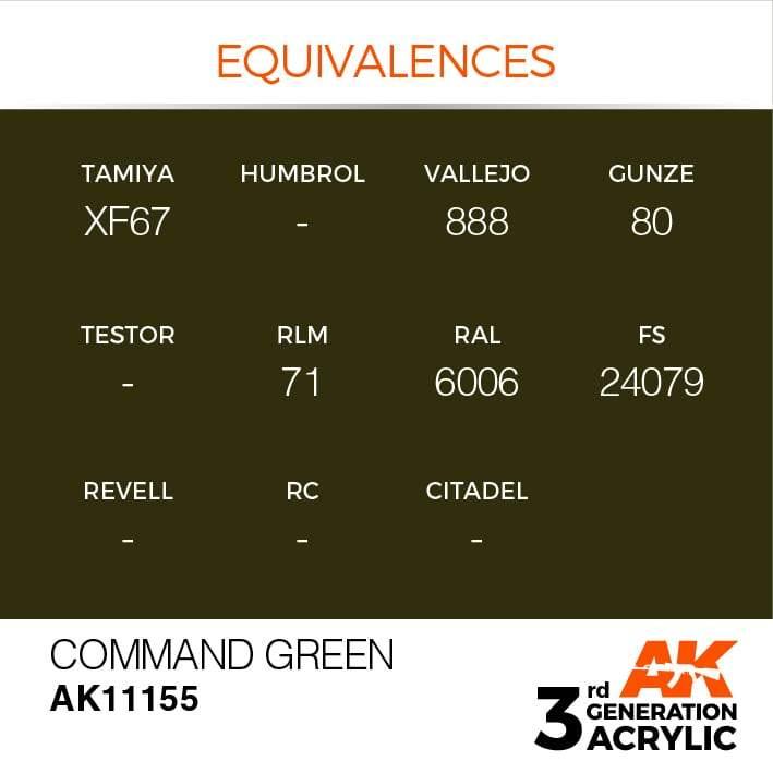 AK Interactive 3rd Gen Command Green 17ml - Hobby Heaven