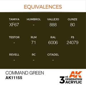 AK Interactive 3rd Gen Command Green 17ml - Hobby Heaven