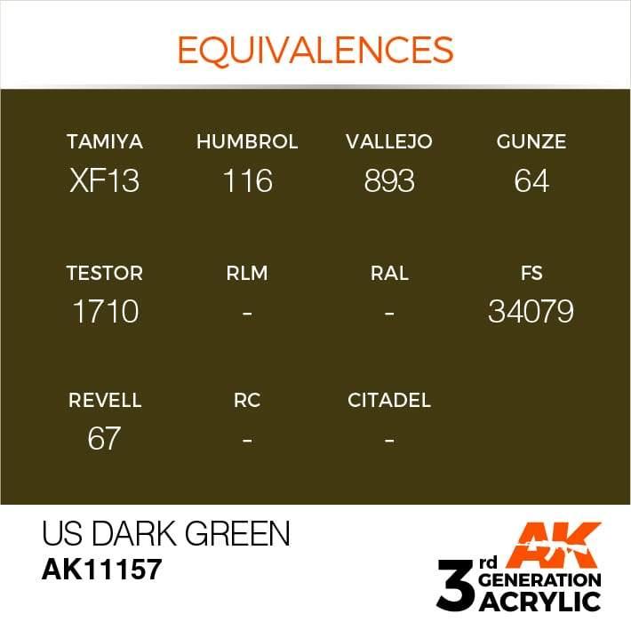 AK Interactive 3rd Gen US Dark Green 17ml - Hobby Heaven