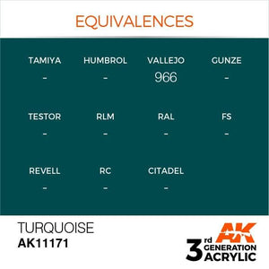 AK Interactive 3rd Gen Turquoise 17ml - Hobby Heaven