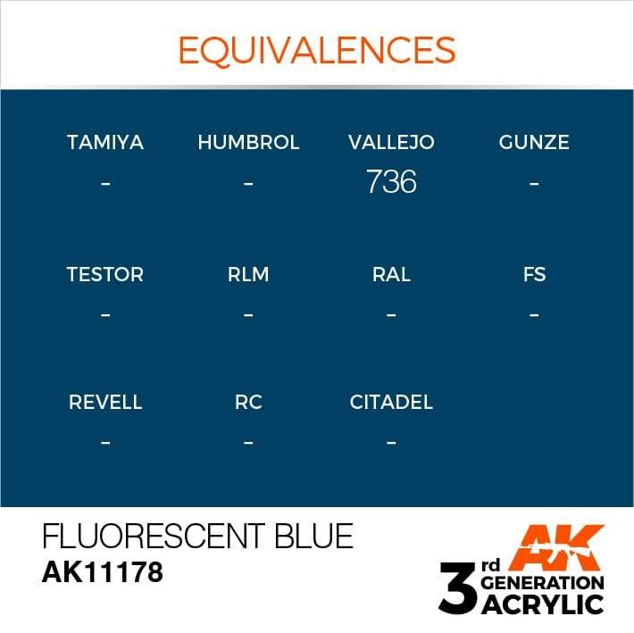 AK Interactive 3rd Gen Fluorescent Blue 17ml - Hobby Heaven