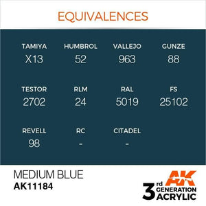 AK Interactive 3rd Gen Medium Blue 17ml - Hobby Heaven