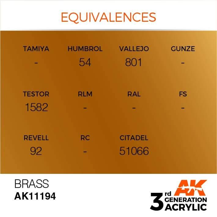 AK Interactive 3rd Gen Brass 17ml - Hobby Heaven