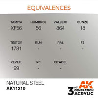 AK Interactive 3rd Gen Natural Steel 17ml - Hobby Heaven
