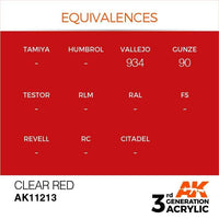 AK Interactive 3rd Gen Clear Red 17ml - Hobby Heaven