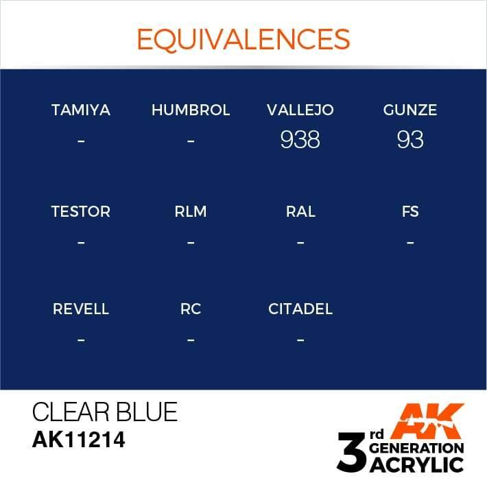 AK Interactive 3rd Gen Clear Blue 17ml - Hobby Heaven
