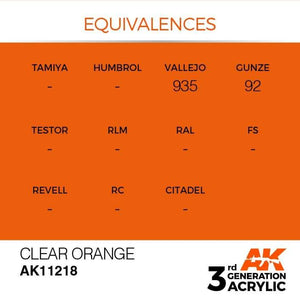 AK Interactive 3rd Gen Clear Orange 17ml - Hobby Heaven