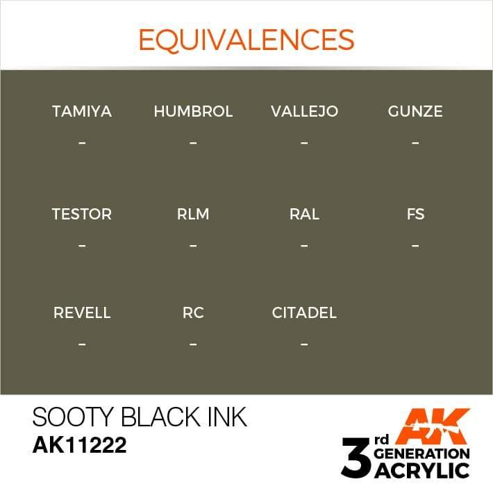 AK Interactive 3rd Gen Sooty Black INK 17ml - Hobby Heaven