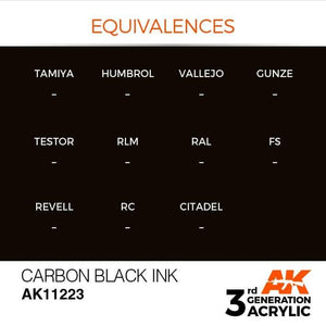 AK Interactive 3rd Gen Carbon Black INK 17ml - Hobby Heaven