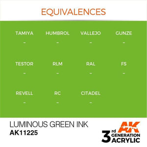 AK Interactive 3rd Gen Luminous Green INK 17ml - Hobby Heaven