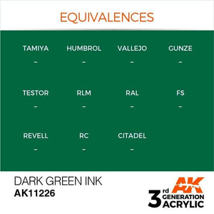 AK Interactive 3rd Gen Dark Green INK 17ml - Hobby Heaven