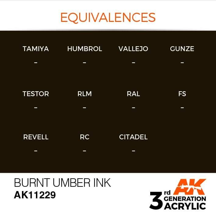 AK Interactive 3rd Gen Burnt Umber INK 17ml - Hobby Heaven