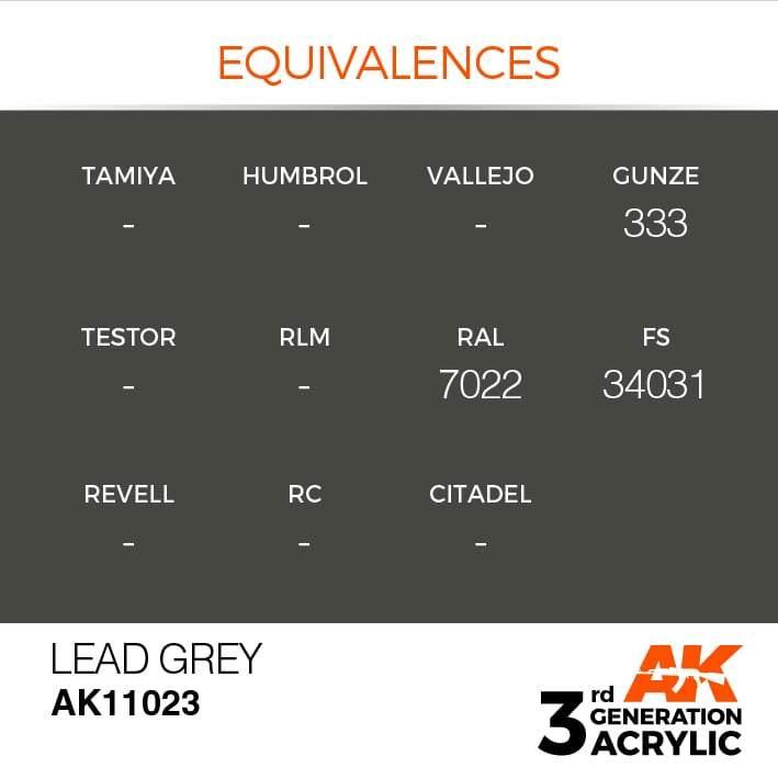 AK Interactive 3rd Gen Lead Grey 17ml - Hobby Heaven