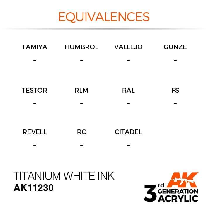AK Interactive 3rd Gen Titanium White INK 17ml - Hobby Heaven