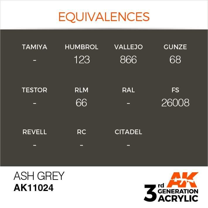 AK Interactive 3rd Gen Ash Grey 17ml - Hobby Heaven