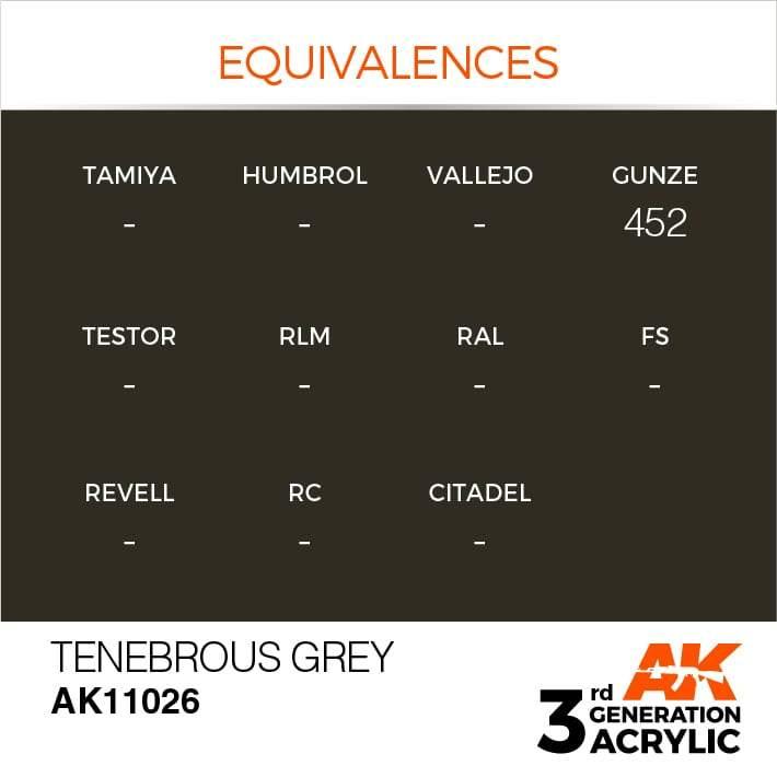 AK Interactive 3rd Gen Tenebrous Grey 17ml - Hobby Heaven