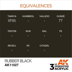 AK Interactive 3rd Gen Rubber Black 17ml - Hobby Heaven