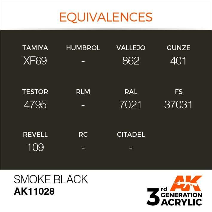 AK Interactive 3rd Gen Smoke Black 17ml - Hobby Heaven