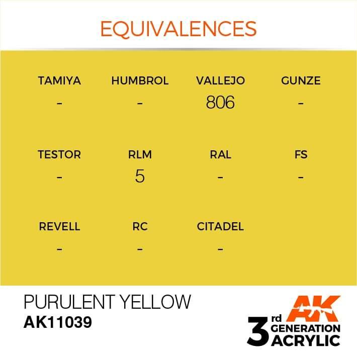 AK Interactive 3rd Gen Purulent Yellow 17ml - Hobby Heaven