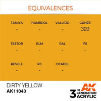 AK Interactive 3rd Gen Dirty Yellow 17ml - Hobby Heaven
