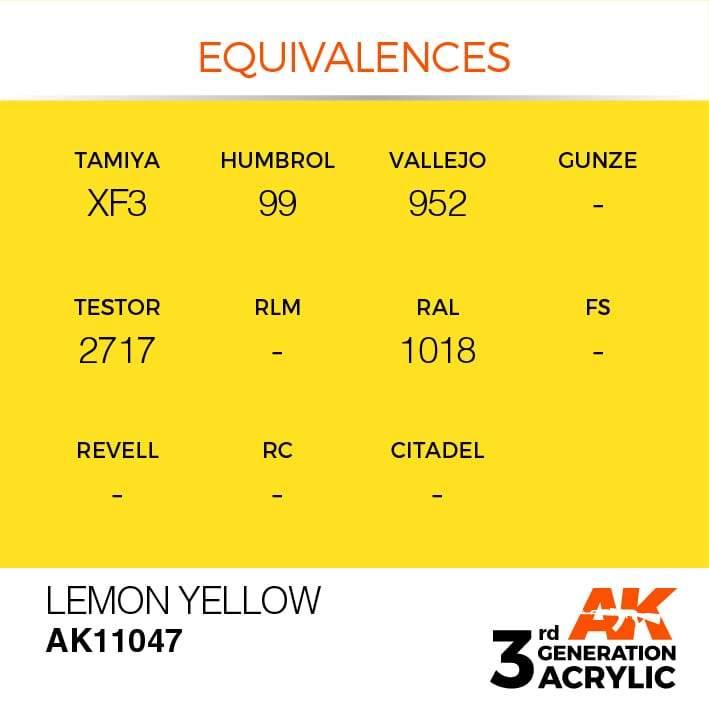 AK Interactive 3rd Lemon Yellow 17ml - Hobby Heaven