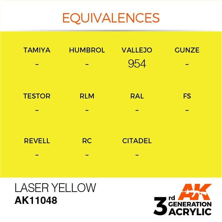 AK Interactive 3rd Laser Yellow 17ml - Hobby Heaven