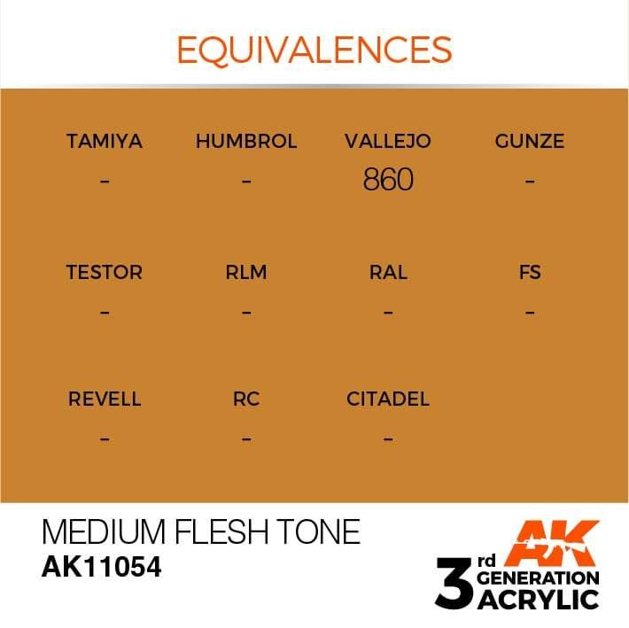 AK Interactive 3rd Gen Medium Flesh Tone 17ml - Hobby Heaven