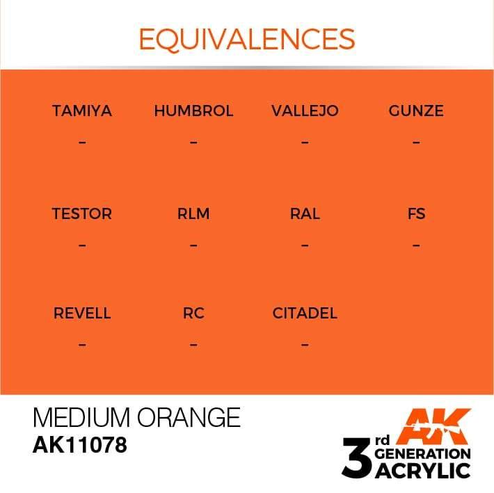 AK Interactive 3rd Gen Medium Orange 17ml - Hobby Heaven