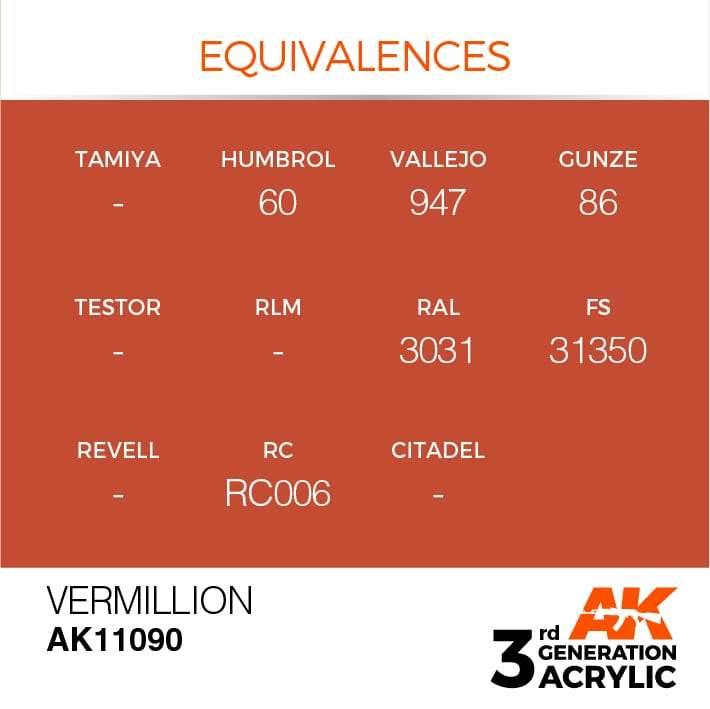 AK Interactive 3rd Gen Vermillion 17ml - Hobby Heaven