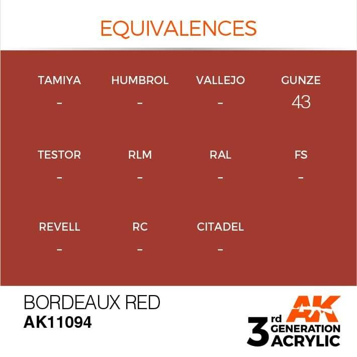 AK Interactive 3rd Gen Bordeaux Red 17ml - Hobby Heaven