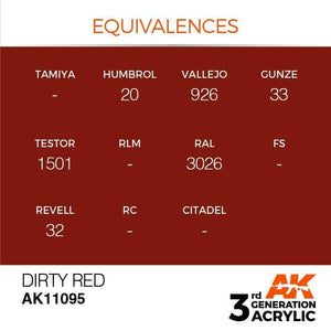AK Interactive 3rd Gen Dirty Red 17ml - Hobby Heaven