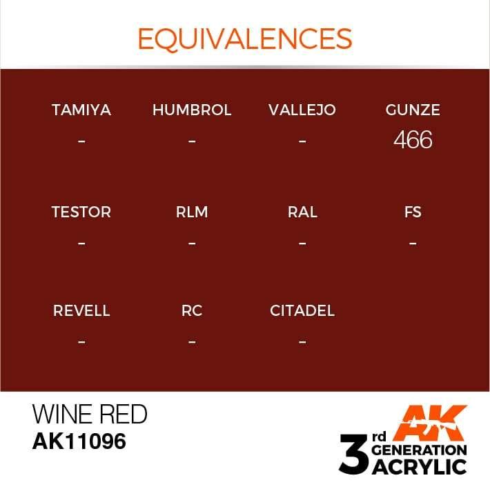 AK Interactive 3rd Gen Wine Red 17ml - Hobby Heaven