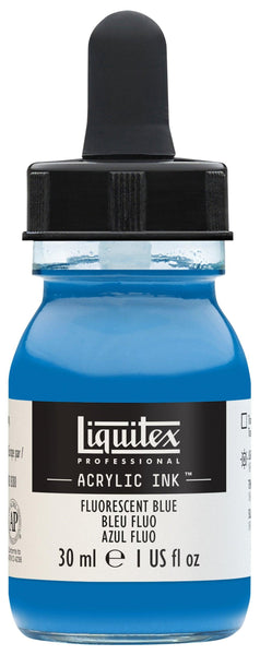 Liquitex Fluorescent Blue Proffesional Ink 30ml - Hobby Heaven