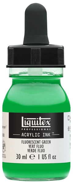 Liquitex Fluorescent Green Proffesional Ink 30ml - Hobby Heaven
