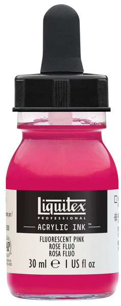 Liquitex Fluorescent Pink Proffesional Ink 30ml - Hobby Heaven