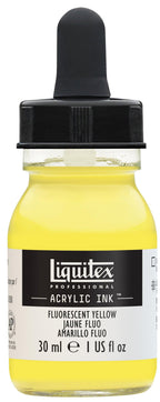 Liquitex Fluorescent Yellow Proffesional Ink 30ml - Hobby Heaven