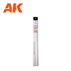 White styrene tubes in AK's tall hanging pack, the HOLLOW TUBE label and ring icon on its header card