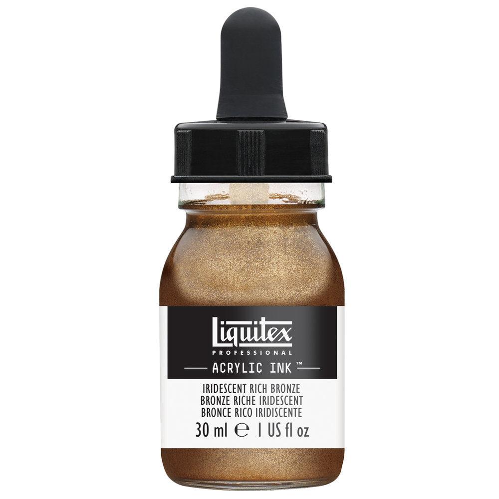 Liquitex Iridescent Rich Bronze Acrylic Ink 30ml - Hobby Heaven