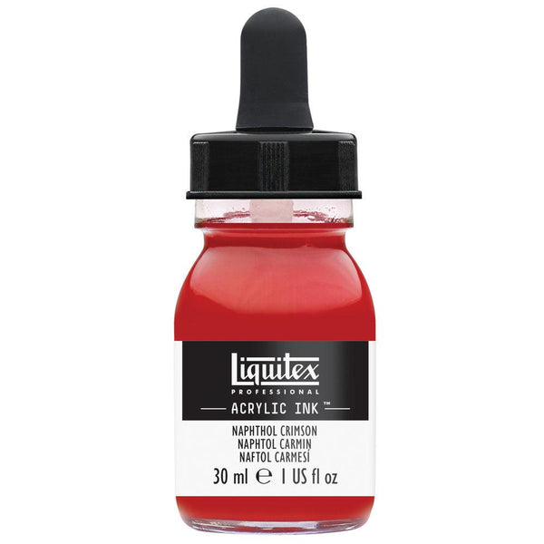 Liquitex Iridescent Naphthalo Crimson Acrylic Ink 30ml - Hobby Heaven