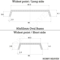 90x52mm Oval Plain Plastic Bases - Hobby Heaven