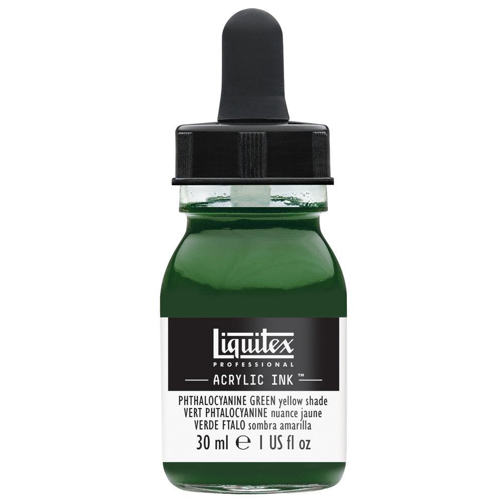 Liquitex Phthalo Green Yellow Shade Acrylic Ink 30ml - Hobby Heaven