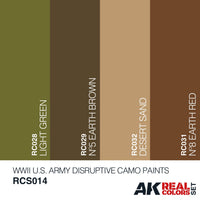 Ak Interactive Real Colors WWII U.S. ARMY DISRUPTIVE CAMO PAINTS SET RCS014 - Hobby Heaven