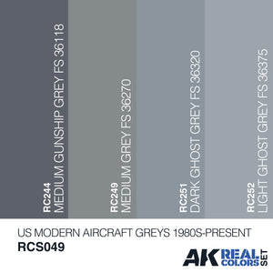 Ak Interactive Real Colors US MODERN AIRCRAFT GREYS 1980S-PRESENT RCS049 - Hobby Heaven